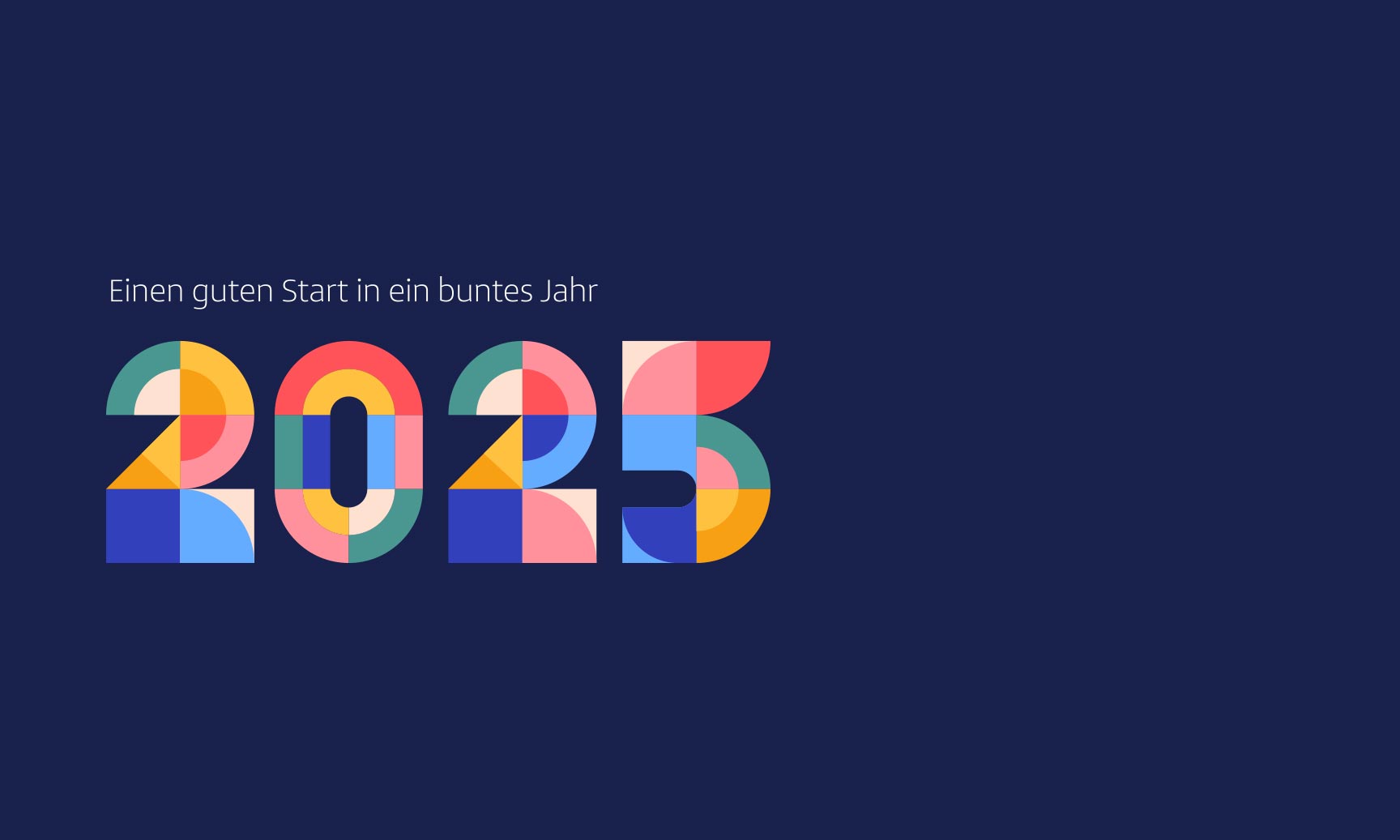 bunte Zahl 2025 für den guten Starts ins Jahr